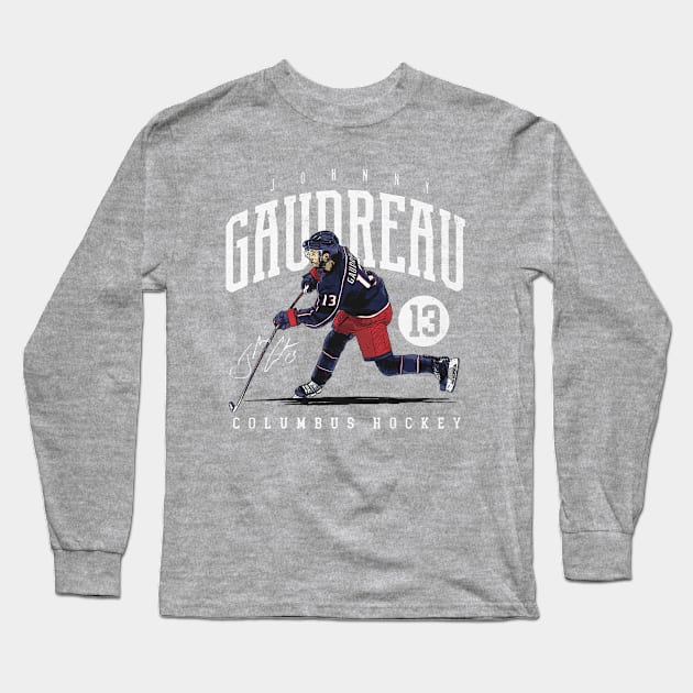 Johnny Gaudreau Columbus Game Long Sleeve T-Shirt by lavonneroberson